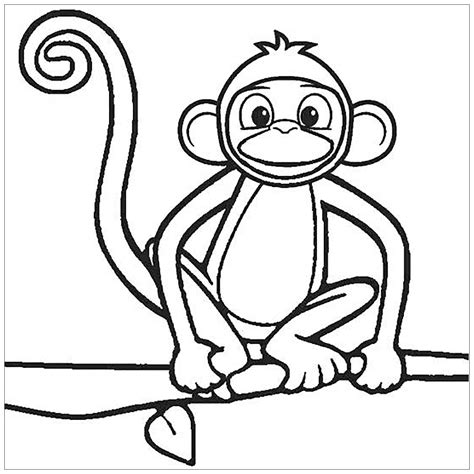 free monkey coloring pages|cartoon monkey coloring page.